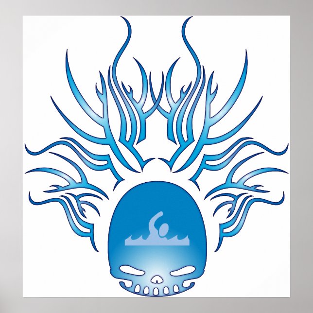Swimming Skull Poster (Front)