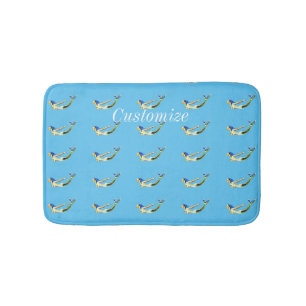 Swimming Small Mermaids Thunder_Cove Grey Bath Mat