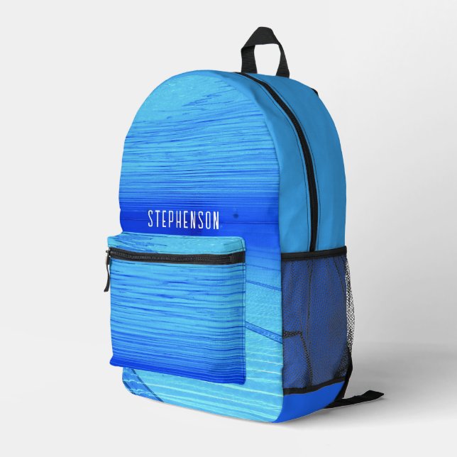 Swimming Sport Personalized Printed Backpack (Back Corner Right)