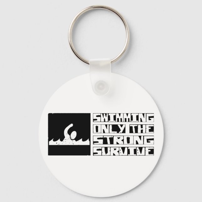 Swimming Survive Keychain (Front)