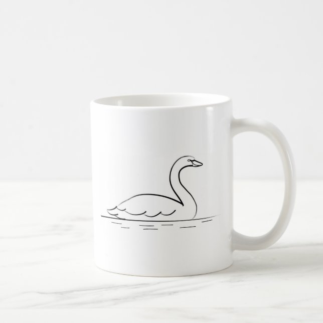 Swimming Swan Coffee Mug (Right)