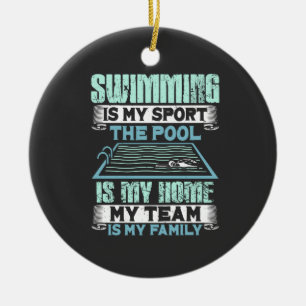 Swimming Swim Gift Ceramic Ornament