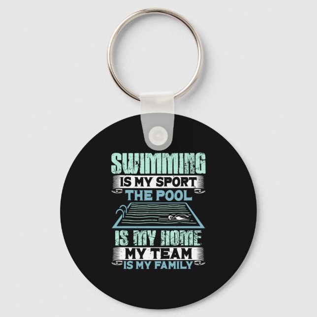 Swimming Swim Gift Keychain (Front)