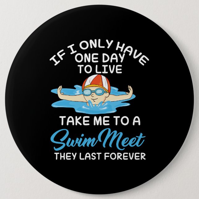 Swimming Swim Sport Gift 6 Inch Round Button (Front)