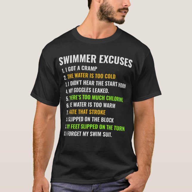 Swimming Swim Team Swimmer Athlete Water Sports T-Shirt (Front)
