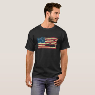 Swimming Swim USA American Flag Swimmer T-Shirt
