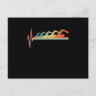 Swimming Swimmer Heartbeat  Gift Premium Announcement Postcard