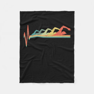 Swimming Swimmer Heartbeat Gift Premium Fleece Blanket