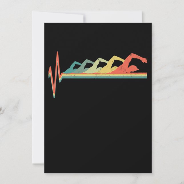 Swimming Swimmer Heartbeat  Gift Premium Holiday Card (Front)