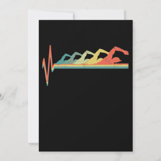 Swimming Swimmer Heartbeat  Gift Premium Holiday Card