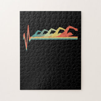 Swimming Swimmer Heartbeat  Gift Premium Jigsaw Puzzle