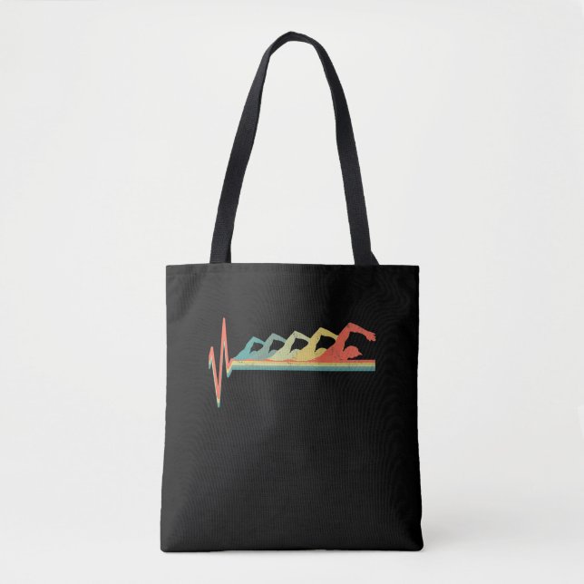 Swimming Swimmer Heartbeat  Gift Premium Tote Bag (Front)