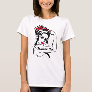 Swimming Swimmer Swim Mom Rosie The Riveter Pin Up T-Shirt