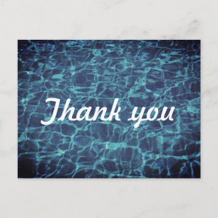 Swimming Thank You Pool Water Patterns Cool Postcard