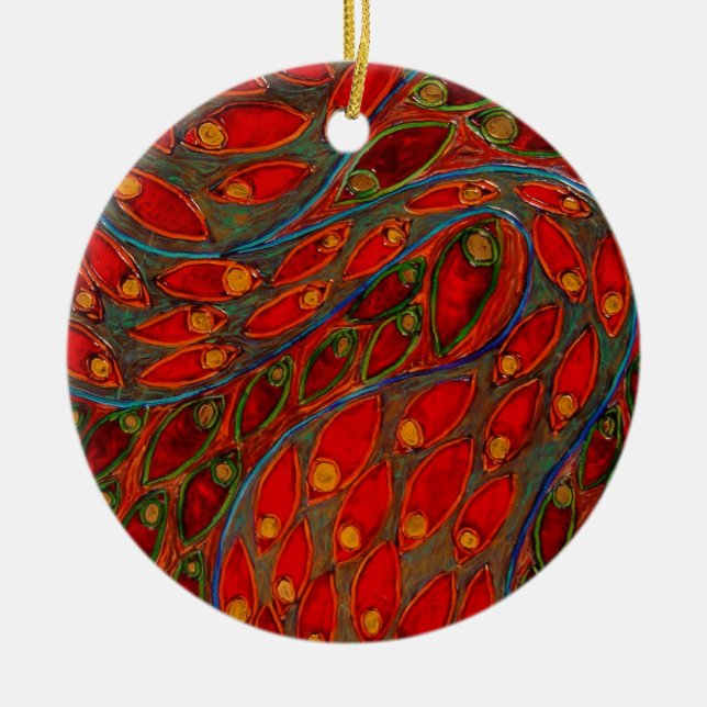 "Swimming Thoughts" (painting) Ceramic Ornament (Front)