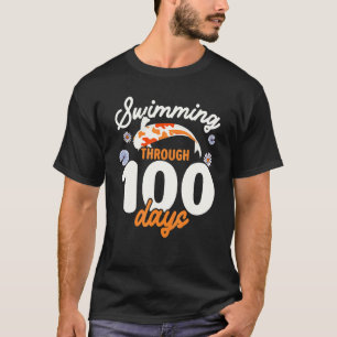 Swimming Through 100 Days Of School Fish T-Shirt