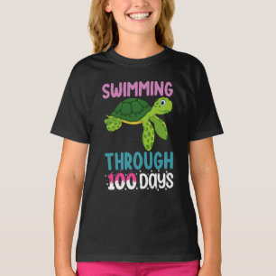 Swimming Through 100 Days Of School Turtle T-Shirt