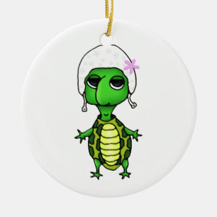 Swimming Turtle Ceramic Ornament