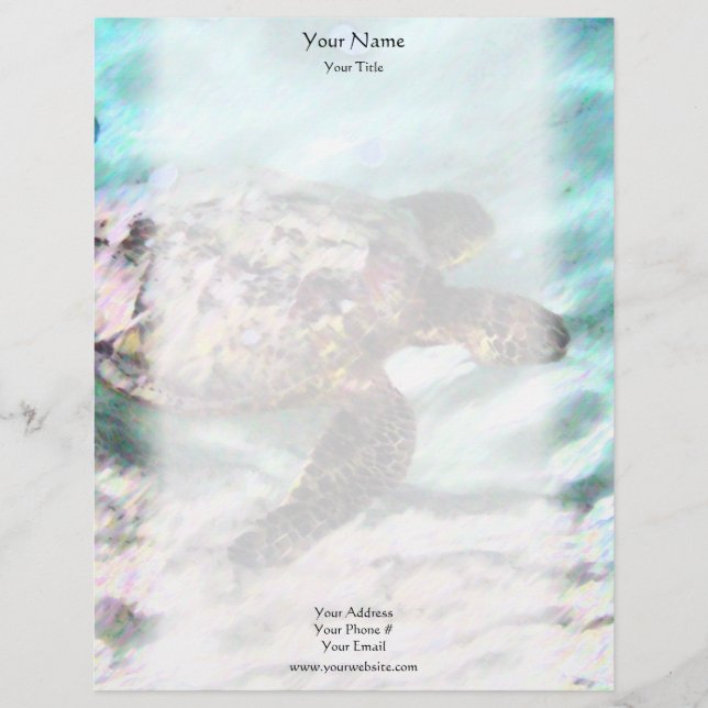 Swimming Turtle Letterhead (Front)