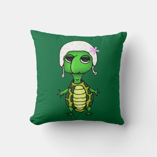 Swimming Turtle Throw Pillow (Front)