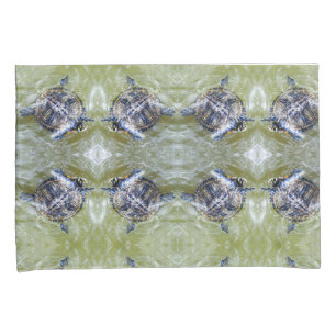 Swimming Turtle with It's Head Popped Up Pillowcase