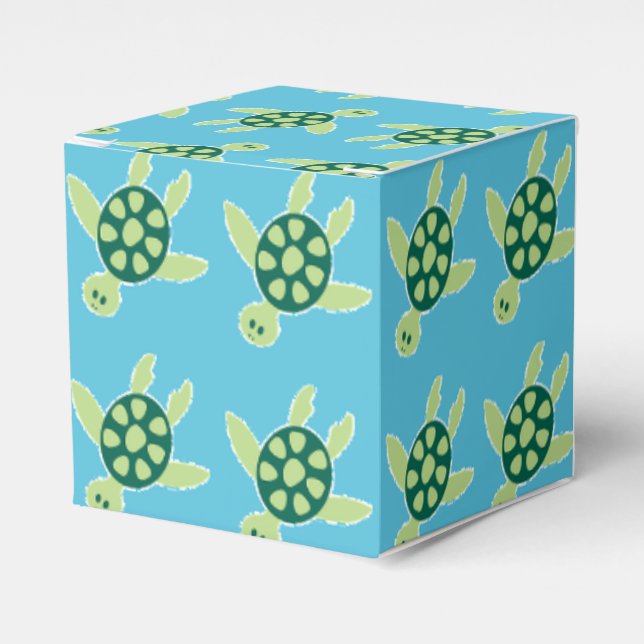 Swimming Turtles Favor Box (Front Side)
