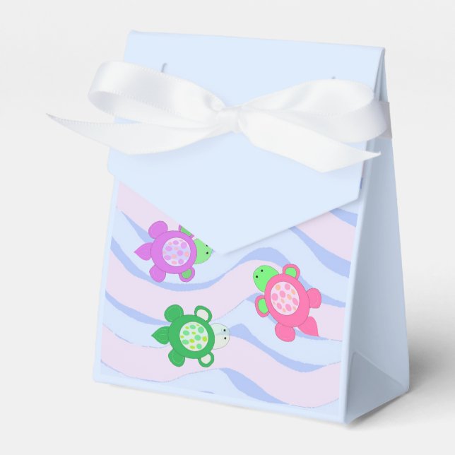 Swimming Turtles Favor Box (Front Side)