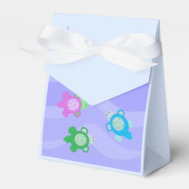Swimming Turtles Favor Box (Front Side)