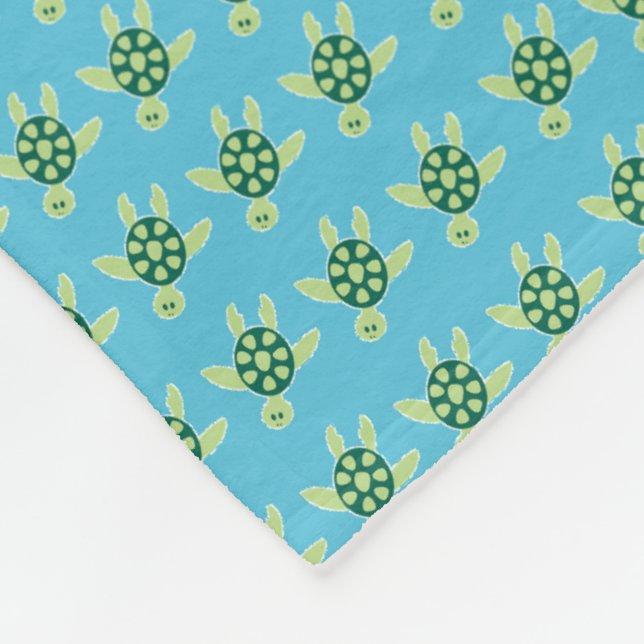 Swimming Turtles Fleece Blanket (Corner)