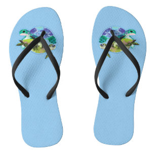 Swimming Turtles Flip Flops