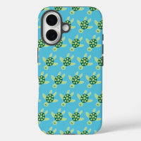 Swimming Turtles Pattern Blue