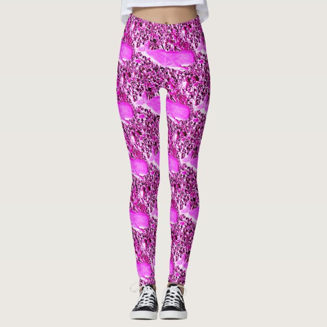 swimming whales pink leggings (Front)