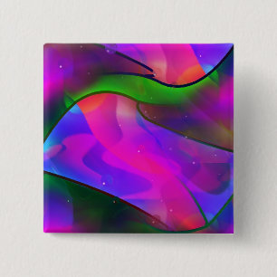 Swimming with Dolphins 2 Inch Square Button