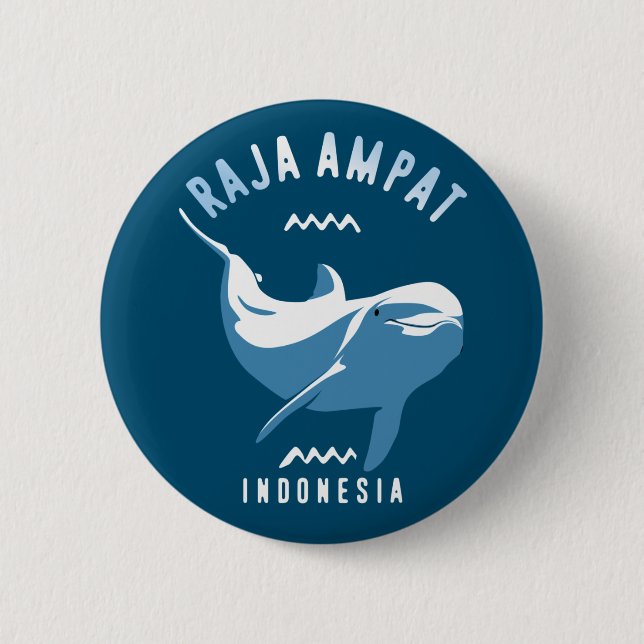 Swimming with Dolphins at Raja Ampat 2 Inch Round Button (Front)