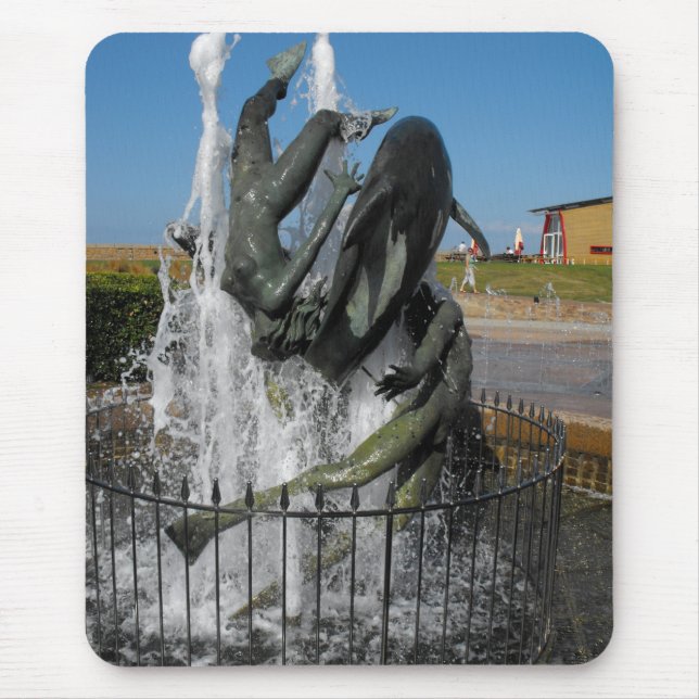 Swimming with dolphins fountain mouse pad (Front)