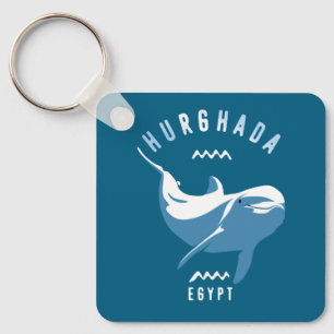 Swimming with Dolphins Hurghada Egypt T-Shirt Keychain