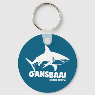 Swimming With Great White Sharks - Gansbaai Diving Keychain