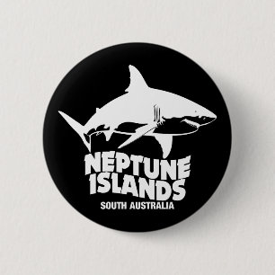 Swimming With Great White Sharks Neptune Islands 2 Inch Round Button