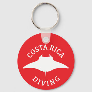 Swimming With Manta Ray - Costa Rica Scuba Diving Keychain
