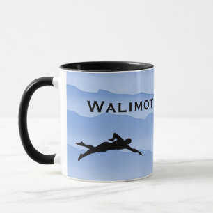 Swimming with Swimmer silhouettes and waves Mug