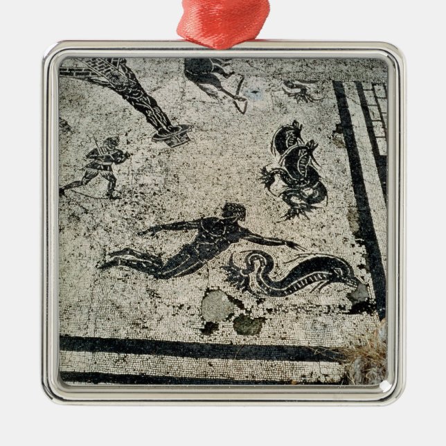 Swimming with the Dolphins, from the Frigidarium o Metal Ornament (Front)