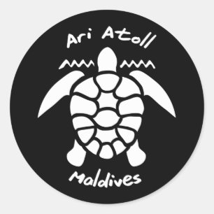 Swimming With Turtles at The Maldives on Ari Atoll Classic Round Sticker