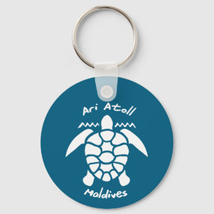 Swimming With Turtles at The Maldives on Ari Atoll Keychain