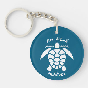 Swimming With Turtles at The Maldives on Ari Atoll Keychain