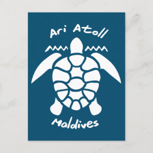 Swimming With Turtles at The Maldives on Ari Atoll Postcard