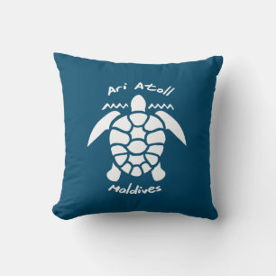 Swimming With Turtles at The Maldives on Ari Atoll Throw Pillow