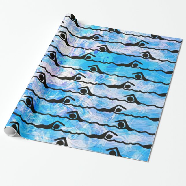 SWIMMING WRAPPING PAPER (Unrolled)