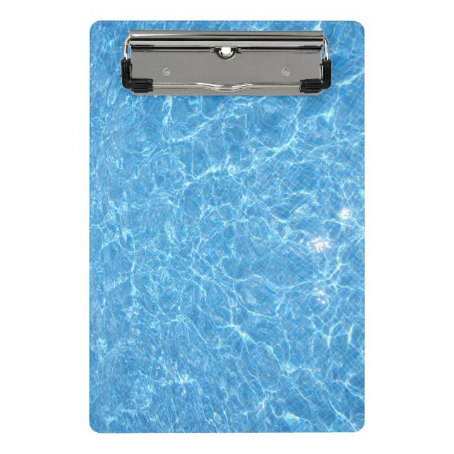 Swimmingpool Blue Water Aqua Template Elegant Mini Clipboard (Front)
