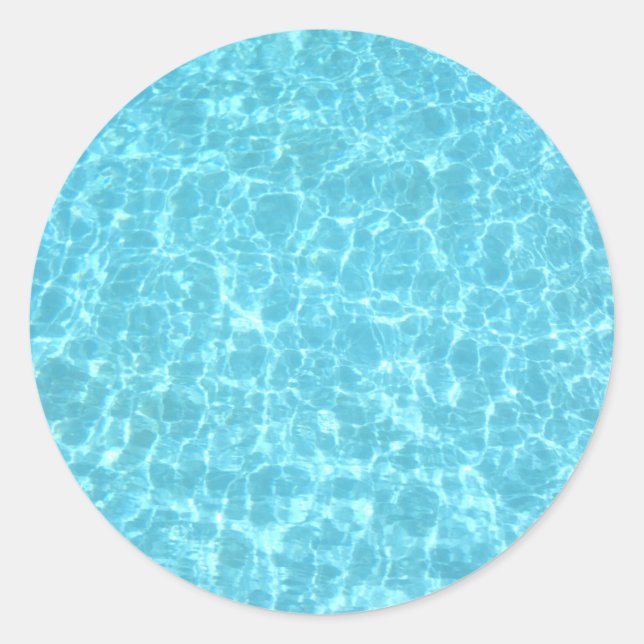 Swimmingpool Party Blue Water Blank Template Classic Round Sticker (Front)