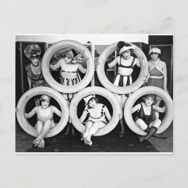 Swimsuit Flapper girls Postcard (Front)